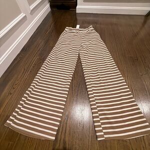 Gilli Brown and White Striped Wide Leg Pants